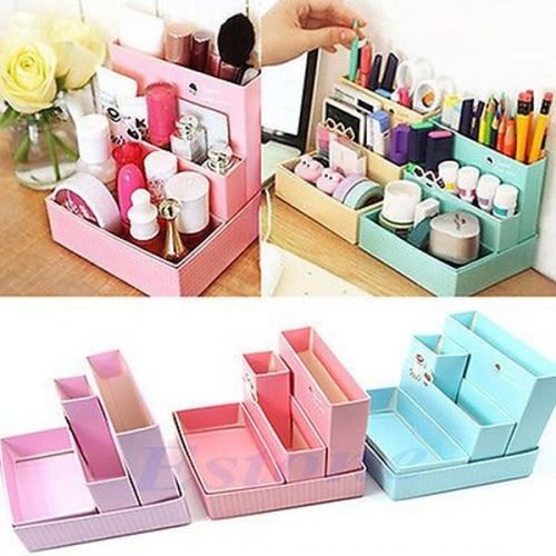 makeup organizer cardboard or wooden drawers