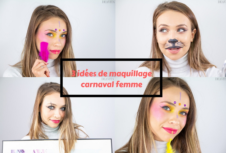 maquillaje carnaval femenino 3 ideas con tutoriales